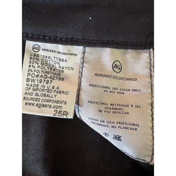AG Jeans LEATHERETTE SUPER SKINNY ANKLE Size 25 Black $285 - Picture 7 of 7